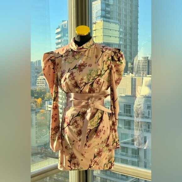 🆕 BRONX & BANCO 🧿 NWOT Noel Sakura Long Sleeve Mini Dress - Size S / US 4 - Picture 3 of 16